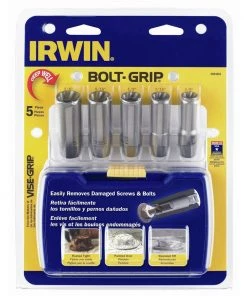 Irwin Hanson 3094001 5-Piece BOLT-GRIP 3/8 In. Drive Deep Well Bolt Extractor Set