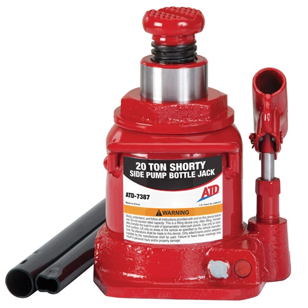ATD 7387W 20 Ton Hydraulic Side Pump Short Bottle Jack 1 ATD 7387W 20 Ton Hydraulic Side Pump Short Bottle Jack