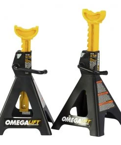 OMEGA 32128 2-Piece 12 Ton Capacity Double Locking Ratchet Style Jack Stand Set